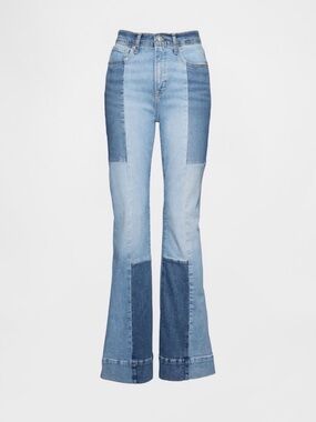 NWT High Rise Patchwork 70’s Flare Jeans Size 26 / 2P